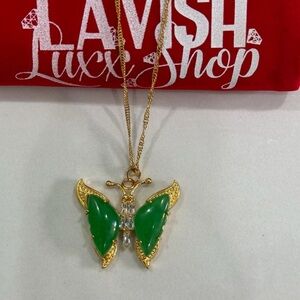 Green Butterfly Pendant Necklace